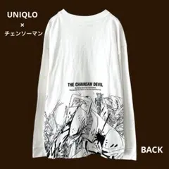 UNIQLO(UT) Tシャツ チェーンソーマンイラスト 長袖 薄手 ホワイトS