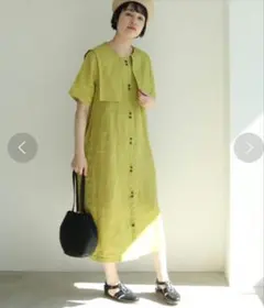 ビュルデサボン　60s フレンチリネン セーラーカラーワンピース