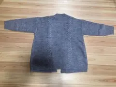 SUN VALLEY グレー ケーブル編み カーディガン