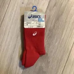 〈新品〉アシックス XAS357 レッド ソックス ショートL
