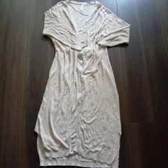 しまむら HKworkslondon ロングシアーカーディガン ベージュ L