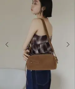 lowrysfarm ダブルジップショルダーbag ローリーズファーム　ブラウン