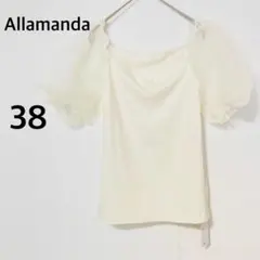新品タグ付き♡ アラマンダ シアーパフスリーブ 異素材リブトップス 【M】半袖のサムネイル