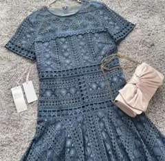 【ダイナグラム】ワンピース　総レース　フレア　フォーマル