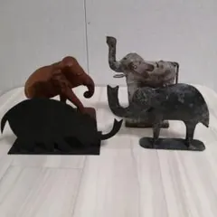 アンティーク風 象の置物 4体セット