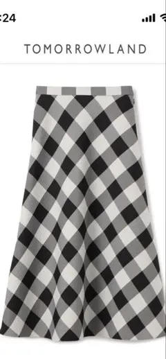 【ballsey】グレー チェック柄 フレアスカート