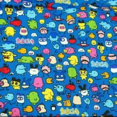 たまごっち　生地　オックス　ブルー　日本製　55×50