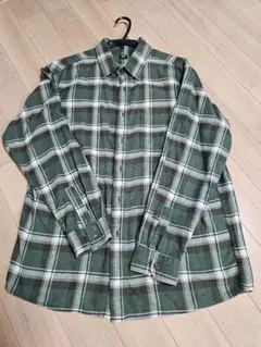 ぽむぽむ プロフ必読さま専用 UNIQLO グリーン系チェックネルシャツ XL