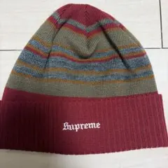 Supreme ストライプ ニット帽