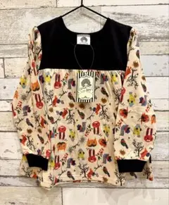 動物柄 長袖カットソー 120 ベージュ