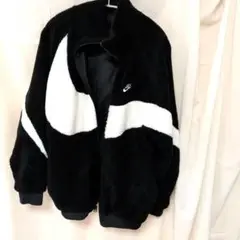 Nike フリースジャケット ブラック/ホワイトリバーシブル難あり