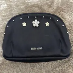 MARY QUANT 黒いポーチ パール装飾