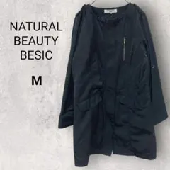 ナチュラルビューティーベーシック ブルゾンジャケット Mサイズ ブラック 無地