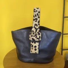 サマンサタバサ　ワンショルダー　レザー レオパード柄ハンドバッグ