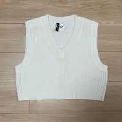 ニットベスト オフホワイト H&M