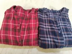 2WAYチェック柄マタニティパジャマ L