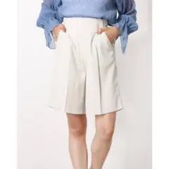 Mystrada（マイストラーダ）　麻調ハーフパンツ （ベージュ）