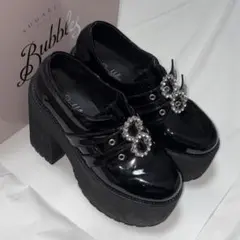 BUBBLES ダブルバックル厚底シューズ 13cm サイズ38のサムネイル