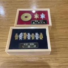 開運招福 金銀銭亀 七福神 置物セット