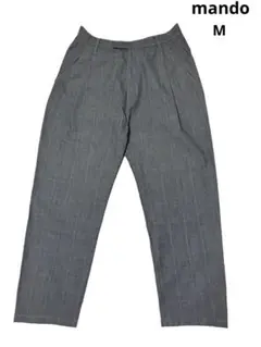 mando GLEN CHECK TUCK WIDE PANTS