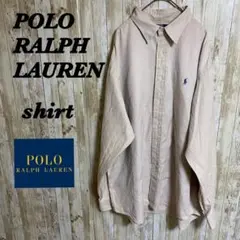 【702】90's POLO ラルフローレン無地シャツライトピンク