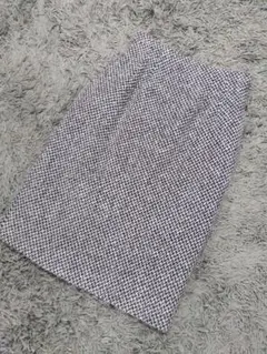 クリスチャンディオール ツイードタイトスカート 白×黒 9号M 秋冬