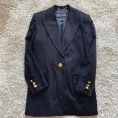 美品　エスカーダ　カシミヤ100% 紺ブレ　金ボタン　テーラード　大きめL