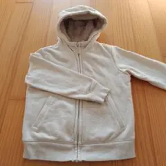 ユニクロ　キッズ　裏ボアパーカー パーカー　アイボリー　１３０