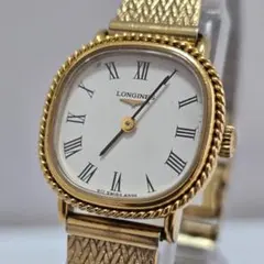 【稼働・希少】ロンジン 手巻き 60ミクロン金張 ロープベゼル ローマンのサムネイル