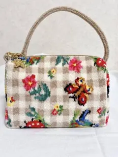 フェイラー 手付き巾着 ハイジチェック ペールグリーン 新品タグ付き