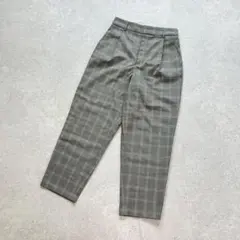 ジーユー テーパード タックパンツ〔L〕グレンチェック 綺麗めカジュアル GU