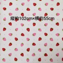 シーチング生地 いちご柄 白
