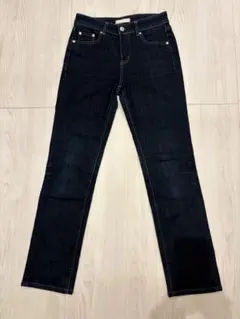 人気のUNIQLO UJ デニムパンツ ダークブルー レディース 早いもの勝ち！