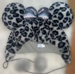 ヒョウ柄 ミニーファンキャップ グレー