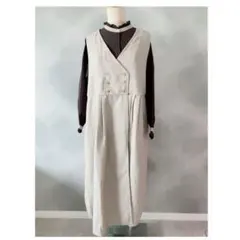 【まとめ売り】ダブル釦ジレワンピース　配色ブラウス