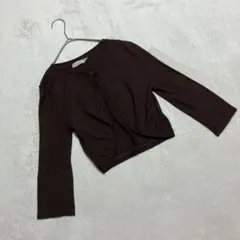 ザラベーシック ＊ ショート丈カーディガン ブラウン M ボレロ風 長袖