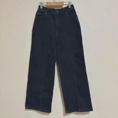 a.v.v ワイドデニムパンツ S 濃紺 ストレッチ 美品 レディース 人気定番のサムネイル
