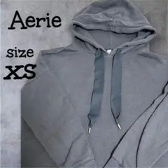 Aerie エアリー【XS】フード付きパーカー グレー 輸入古着
