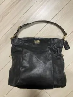 COACH コーチ レザー ショルダーバッグ ブラック　2WAY A4サイズのサムネイル