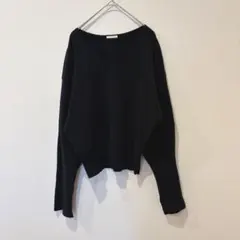 GU ニットセーター 長袖 ブラック 黒　Lサイズ　無地　Ｖネック　カジュアル