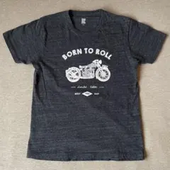グラニフ バイク柄Tシャツ BORN TO ROLL グレー S