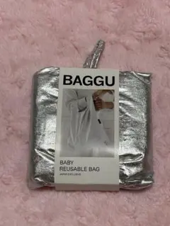 BAGGUバグー メタリック シルバー　エコバッグ