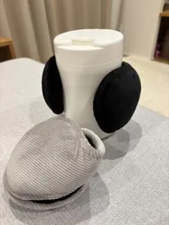 新品未使用。ブラック、グレー、耳元が暖かい！防寒イヤーマフラー。耳当て。