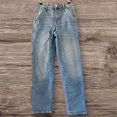 海外古着 ハイウエスト カーゴデニムパンツ ダメージ ストレッチ Y2K 00s