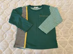 長袖カットソー 100cm グリーン/ストライプ　ラグマート