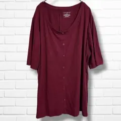 LANE BRYANT リブカットソー 14/16 バーガンディ 大きいサイズ