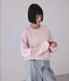 ADAM ET ROPÉ バイカラーリバーシブルニットプルオーバー