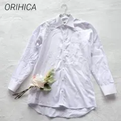 オリヒカ　　ワイシャツ　ストライプ柄　M ライトピンク　ボタンダウン　ビジネス