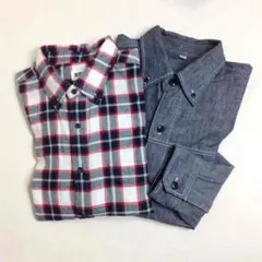 UNIQLO【ユニクロ】チェック ネル シャツ L & デニム シャツ M
