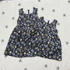 プティマイン(petit main)ボタニカルプリント切り替えワンピース